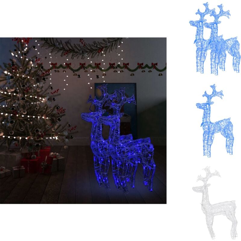 Weihnachtsbeleuchtung - Living Rentiere Weihnachtsdekoration 2 Stk. 60x16x100 cm Acryl