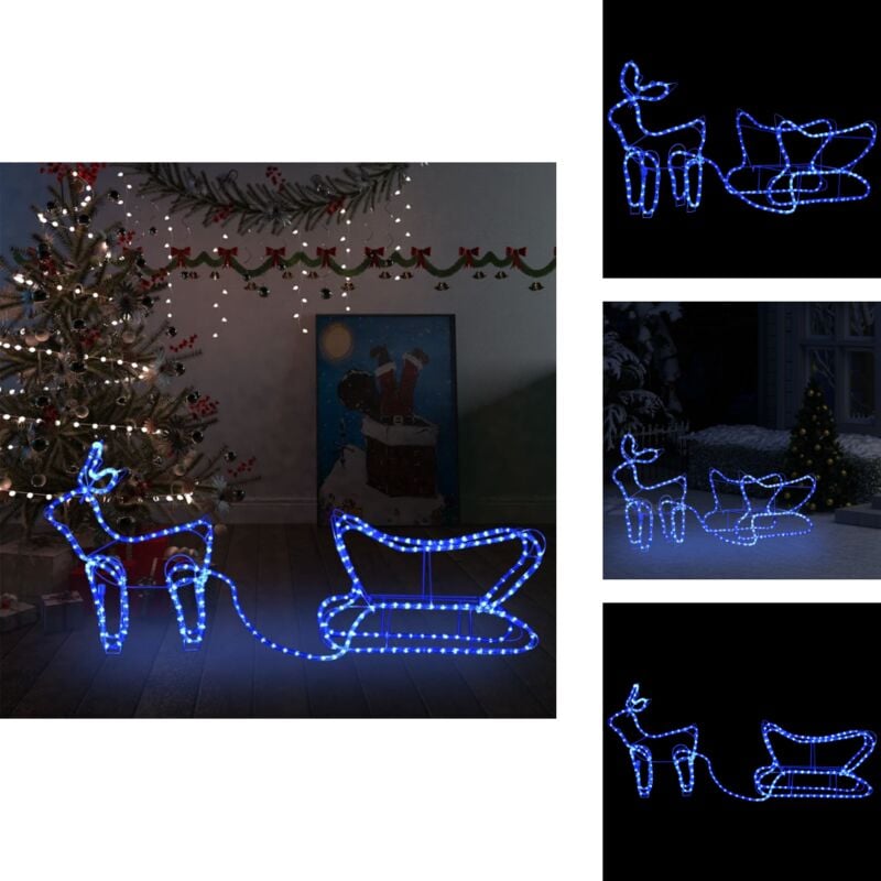 Weihnachtsdekoration Rentiere und Schlitten Outdoor 252 LEDs - Weihnachtliche Beleuchtung - Lichterkette - LED-Beleuchtung - Outdoor Deko - Winterdeko