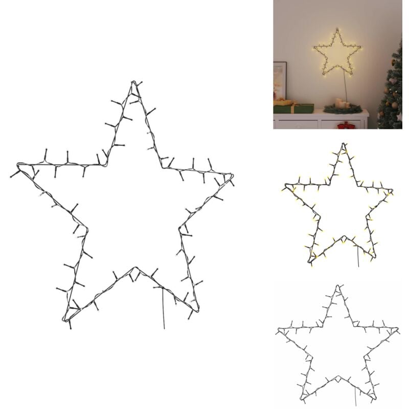 Weihnachtsbeleuchtung Stern-Silhouette 80 LEDs Warmweiß - Weihnachtsbeleuchtung - Weihnachtsbeleuchtungen - Lichterkette - LED-Lichterkette