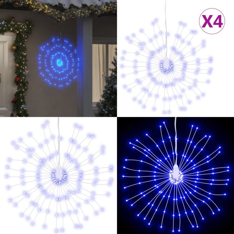 Weihnachtsbeleuchtungen Feuerwerk 4 Stk. 140 LEDs Blau 17cm - Weihnachtsdekoration - LED-Lichterketten - Weihnachtsbeleuchtung - Indoor-Dekoration