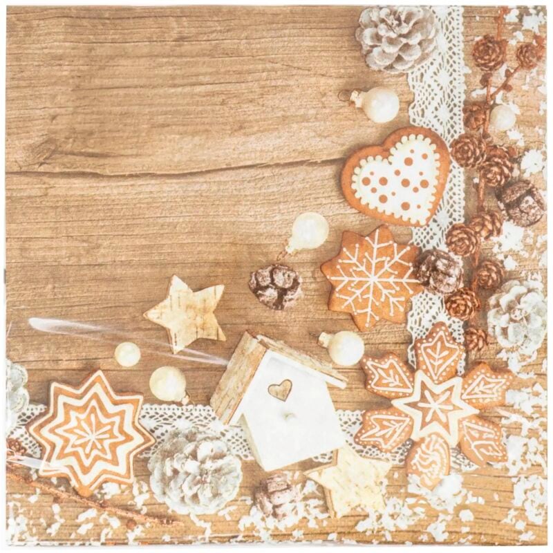 Weihnachtsdeko-Servietten mit Lebkuchen