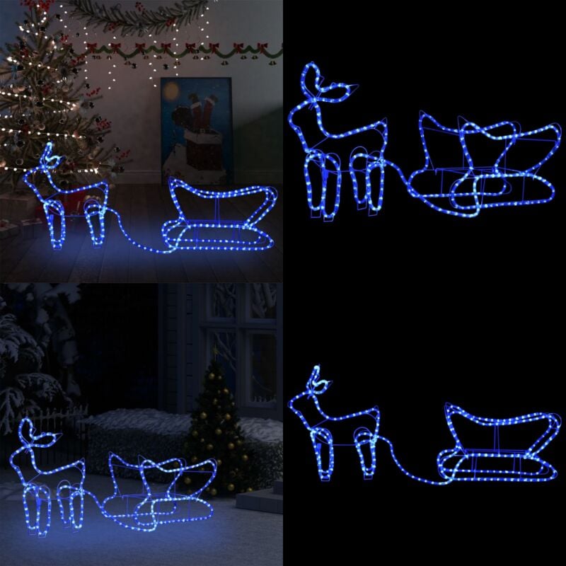Weihnachtsdekoration Rentiere und Schlitten Outdoor 252 LEDs - Weihnachtliche Beleuchtung - Lichterkette - LED-Beleuchtung - Outdoor Deko