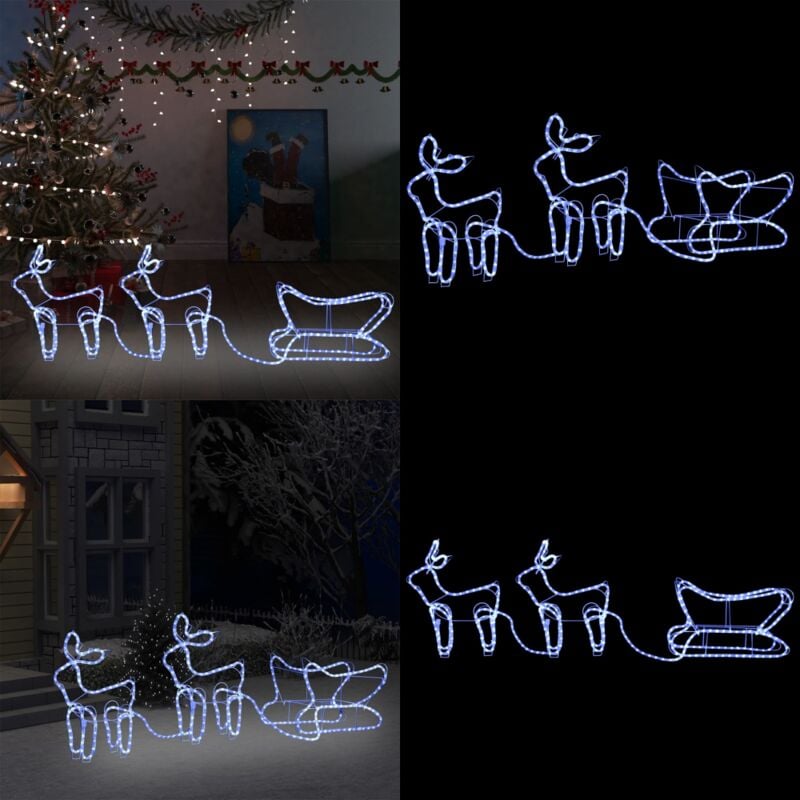 Weihnachtsdekoration Rentiere und Schlitten Outdoor 576 LEDs - Weihnachtliche Dekoration - Lichterkettendeko - led Beleuchtung - Outdoor Dekoration