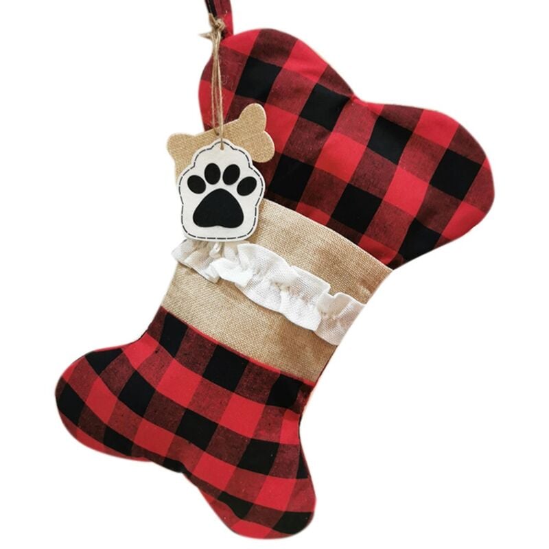 Weihnachtsgeschenk Socken Haustier Hunde Weihnachtsanhänger Ornamente Socken Weihnachtsbaum Socken Süßigkeiten Tasche Dekoration Schwarz