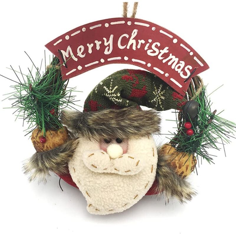 Beijiyi - Weihnachtskranz Dekoration Türkranz, Weihnachtsmann Türkranz, Haustür Weihnachtskranz, Weihnachtsfeier Requisiten Dekoration 23 234cm