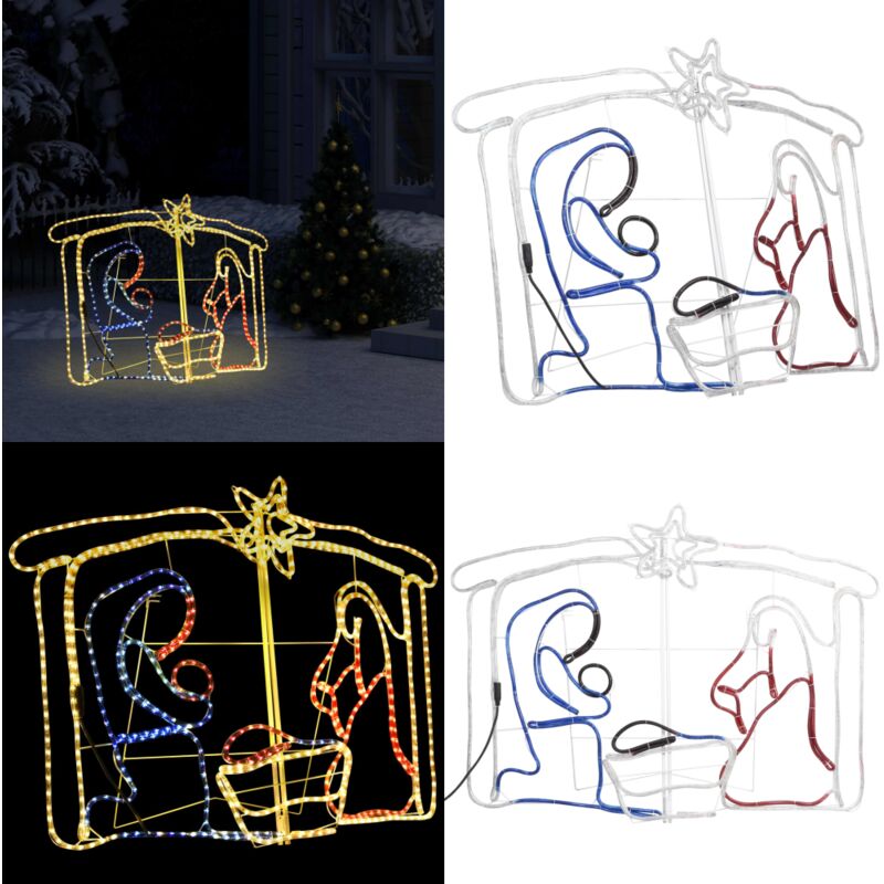 Weihnachtskrippe Weihnachtsdekoration 240 LEDs 116x41x87 cm - Krippe Weihnachtsdekoration - Krippe Weihnachtsdekorationen - Home & Living