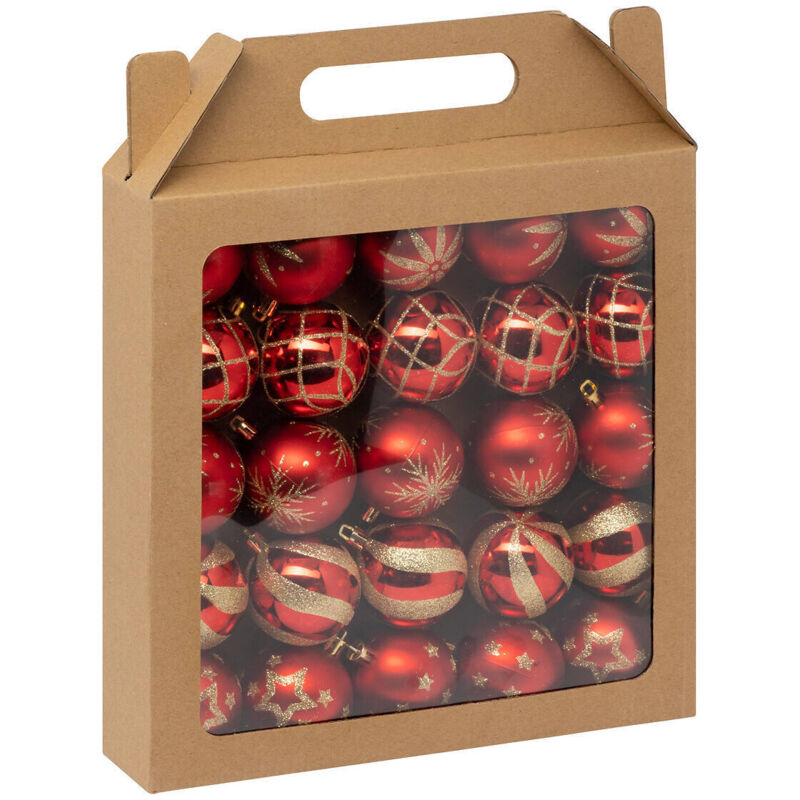 Weihnachtskugeln mit Glitzer-Muster, ø 6 cm