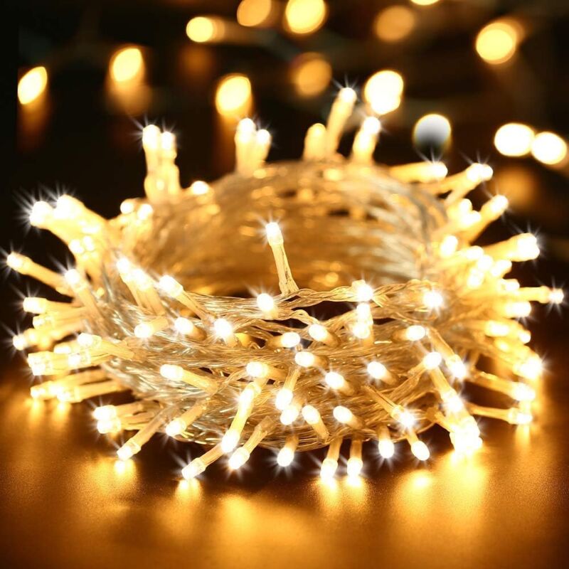 Weihnachtslichterkette, 20 m, 200 LEDs, Weihnachtsbeleuchtung für drinnen und draußen, elektrisch, 8 Modi, wasserdicht, dekorative Girlande für