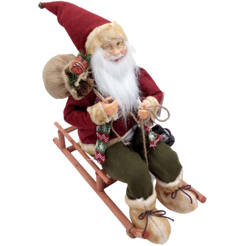 Buri - Weihnachtsmann auf Schlitten Nikolaus Santa Claus Weihnachtsdeko Weihnachtsfigur