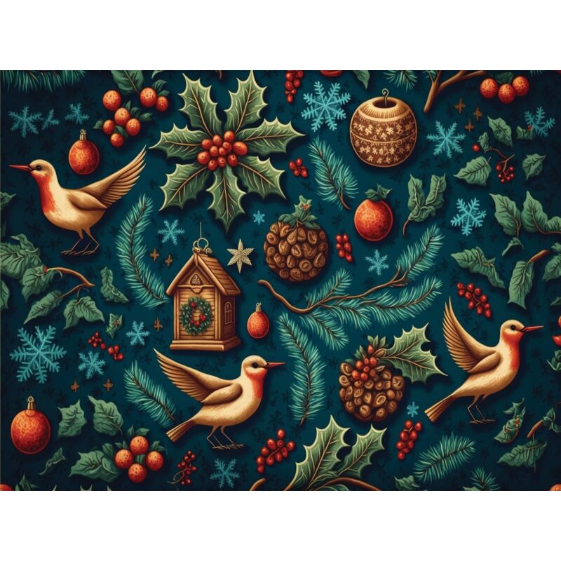 Weihnachtsposter Feiertage Weihnachtskugeln Weihnachtsbaum 21x15cm P2387A5