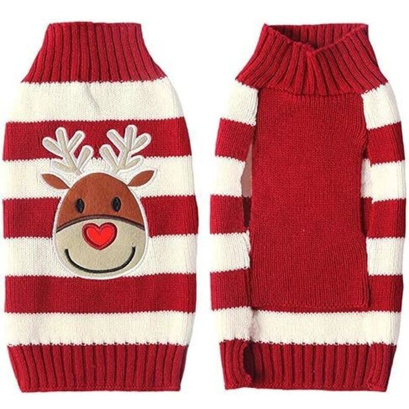 Weihnachtspullover für Hunde, Rollkragenpullover für Hunde, warmer Strickpullover mit Weihnachtsmuster für Haustiere, Wintermantel für Hunde,