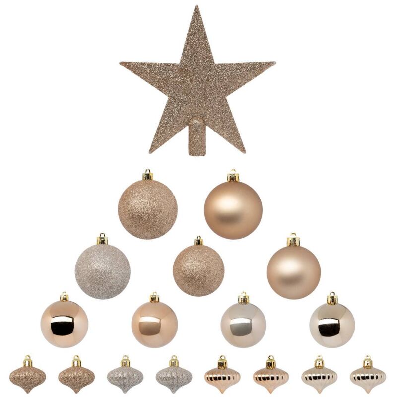 Set aus 18 Weihnachtskugeln in beige - Atmosphera créateur d'intérieur