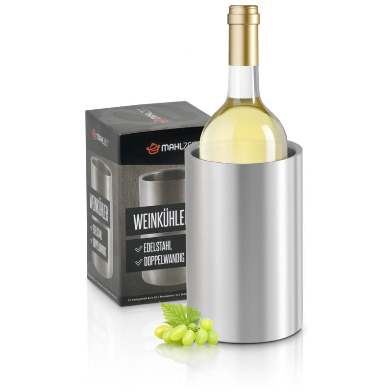 Edelstahl Weinkühler ø 12 x (h) 19 cm Sektkühler, doppelwandig - Mahlzeit
