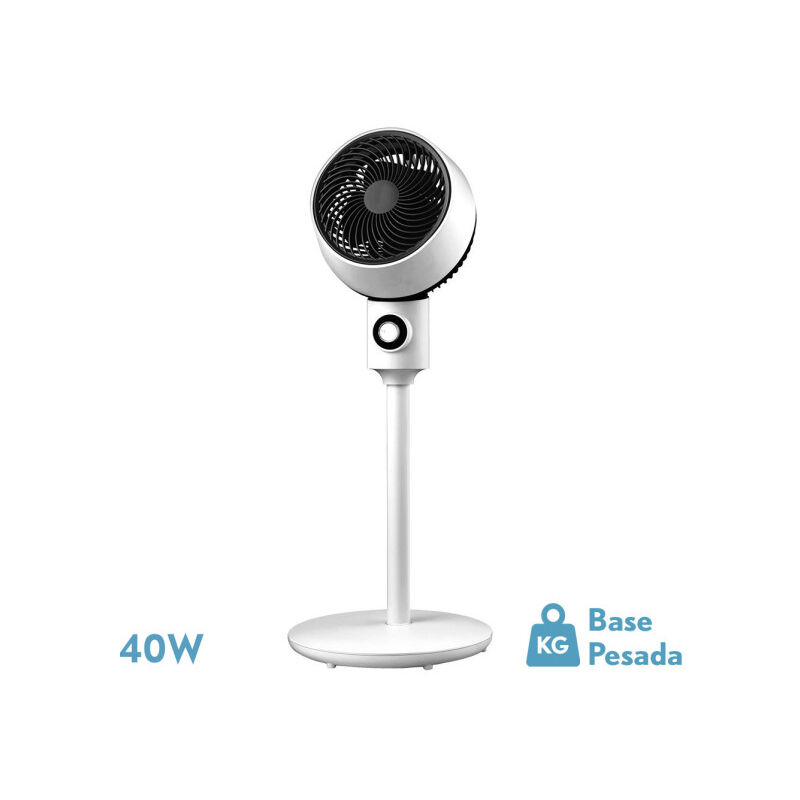 Ventilator de Standventilator Ozon weiß/schwarz 3 Geschwindigkeiten 40w 3 Flügel schwenkbar, feststehend und drehbar 86x34x34cm