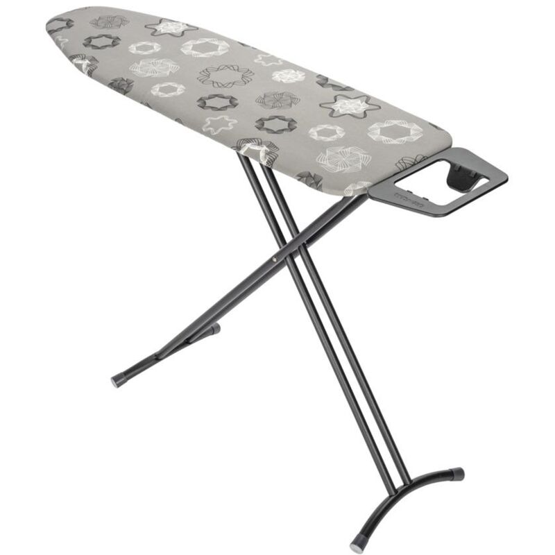 Bügeltisch Classic Black 120 x 38 cm, Bügelbrett höhenverstellbar, Schwarz, pulverbeschichtetes Metall schwarz - schwarz - Wenko
