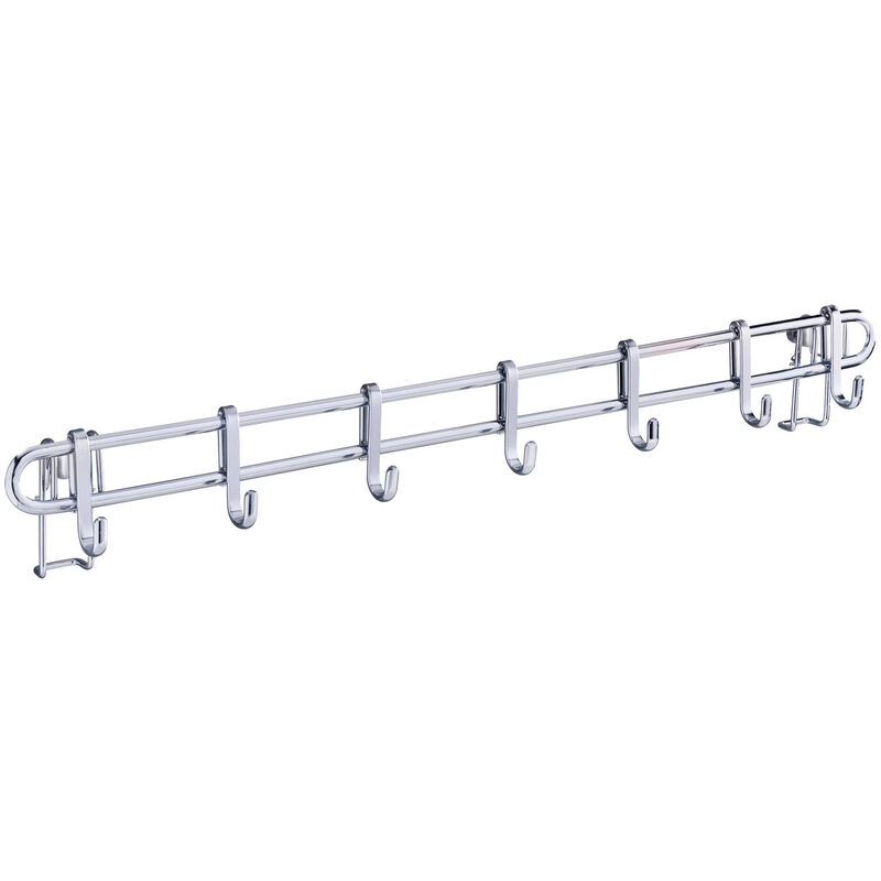 Hakenleiste Style mit 7 Haken, 60 cm, Silber glänzend, verchromtes Metall silber glänzend - silber glänzend - Wenko