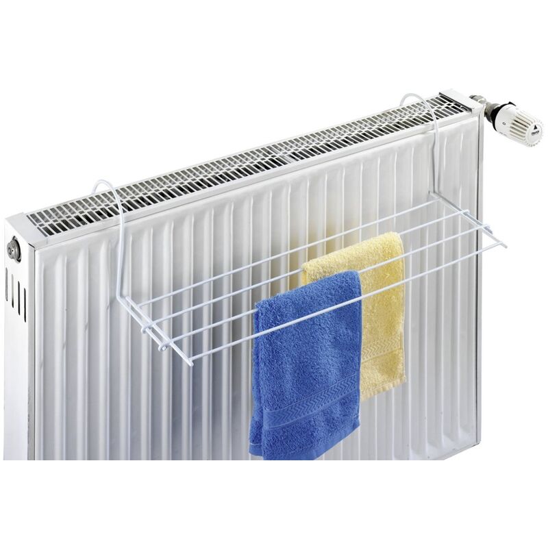 Wenko - Heizkörper Wäsche Trockner Balkon Ständer Aufhängen Heizung 4 Stangen Bad - weiss