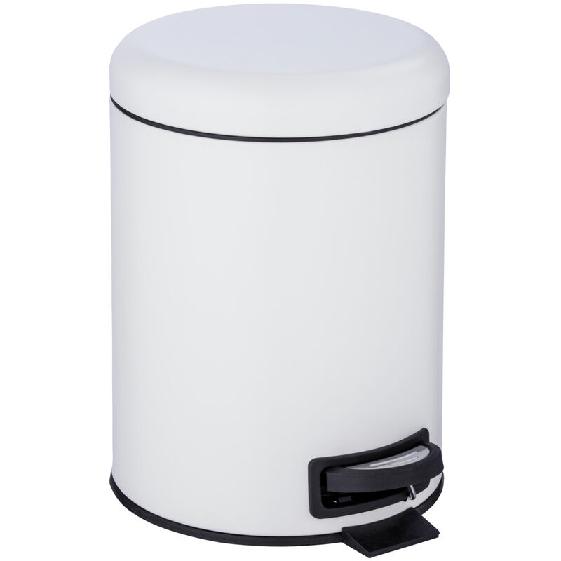 Kosmetik-Treteimer Leman Weiß 5 l, Weiß, Stahl weiß, Polypropylen schwarz - weiß - Wenko