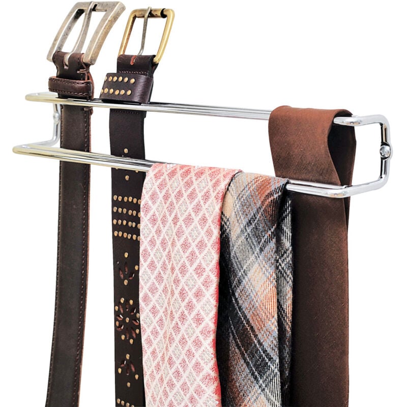 Krawatten- und Gürtelhalter, Silber glänzend, verchromtes Metall silber glänzend - silber glänzend - Wenko