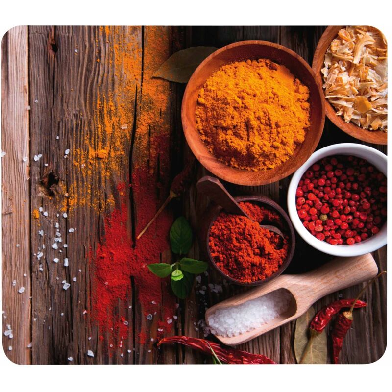 Motivplatte Gewürze, Abdeckplatte für Glaskeramik Kochfelder, Schneidbrett, Mehrfarbig, Gehärtetes Glas mehrfarbig - mehrfarbig - Wenko