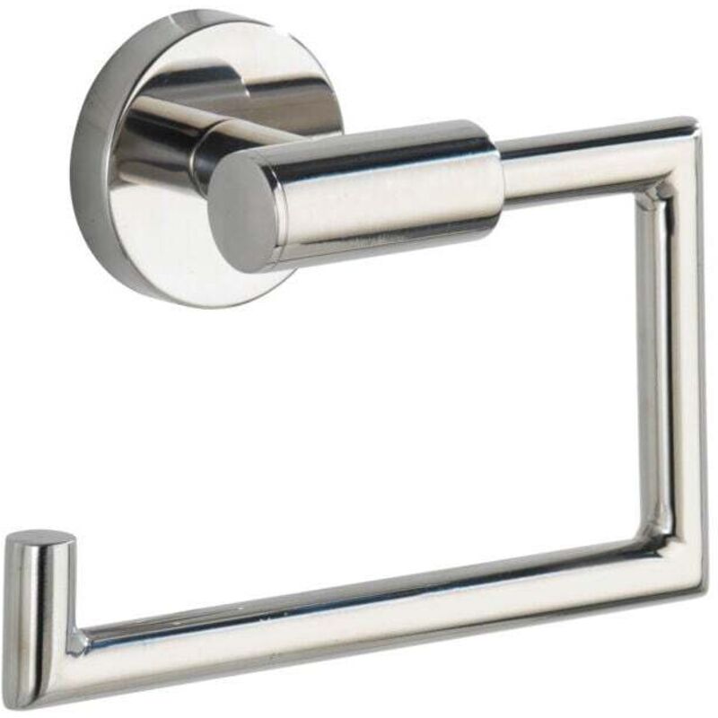 WENKO Porte Papier toilette Mural, Dérouleur papier toilette Bosio Shine, acier inox, 15x10,5x6,5 cm, brillant