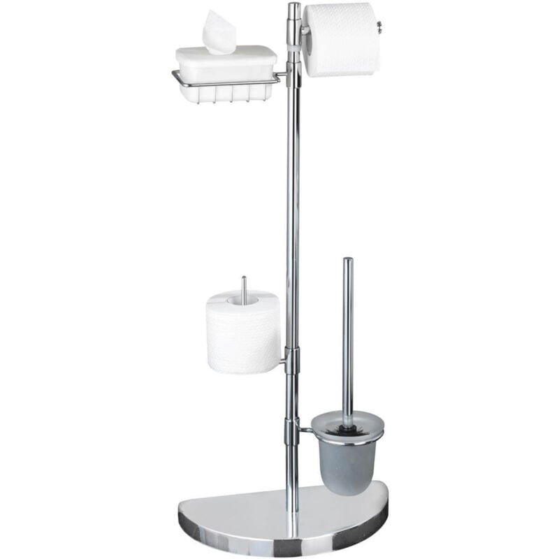 Maximex Raumspar WC-Center, WC-Garnitur , Silber glänzend, verchromtes Metall silber glänzend, Edelstahl rostfrei silber glänzend, Glas satiniert