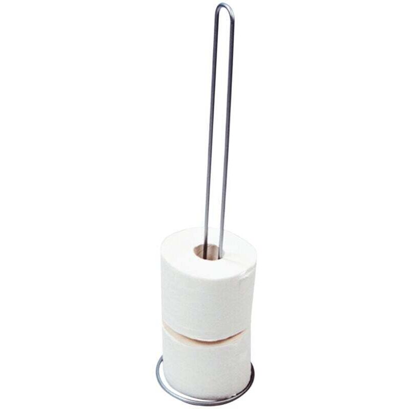 WENKO Réserve papier toilette Exclusive, stockeur papier toilette à poser, pour 5 rouleaux de papier toilette, Acier, 14x56x14 cm, Brillant