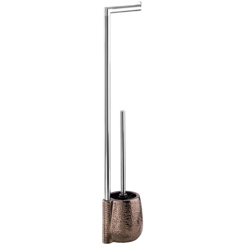 Stand WC-Garnitur Marrakesh Keramik, Keramik, Braun, Keramik braun, Edelstahl rostfrei - braun - Wenko