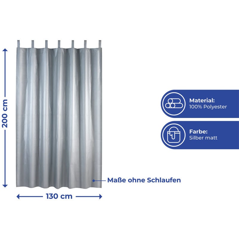 Maximex Thermo-Vorhang, blickdicht, Silber glänzend, Polyester silber matt - silber glänzend