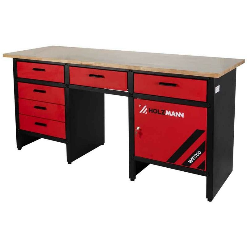 Werkbank Werkstattwagen set 6 Schubladen Holzmann wt1700