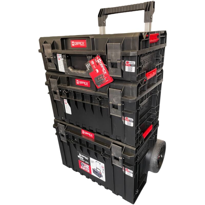 System one 2.0 Technik Set Nr. 1 Werkzeugwagen Set + one 200 2.0 Technik + one 350 2.0 Technik + one Cart 2.0 IP66 105,4 l 640 x 440 x 900 mm - Qbrick