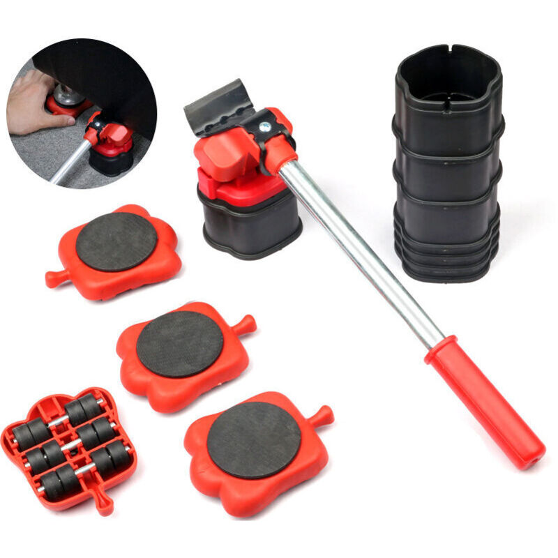 Werkzeugset zum Möbelumstellen – müheloses Möbelhebeset – stabile 360°-Gleitschienen – Werkzeugset zum Umstellen von Kühlschränken/Sofas mumu