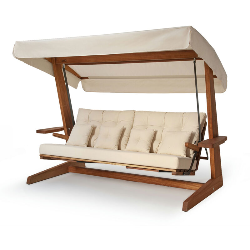 Irokoholz Hollywoodschaukel Luna 2600 Beige 139x260x195 cm - Westmann