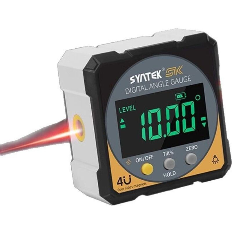 4 x 90°-Laser-Nivelliergerät – Mehrlinien-Laser-Nivelliergerät – 400-mAh-Akku8-Linien-Grünlaser (horizontal und vertikal), digitaler Winkelmesser und