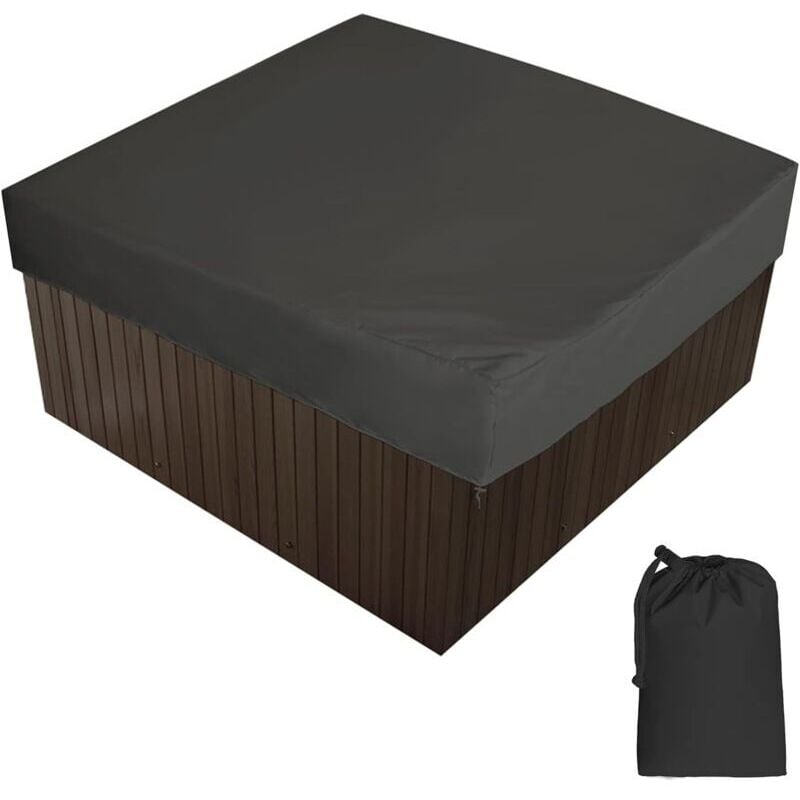 Whirlpool-Abdeckung für den Garten, 210D Oxford-Gewebe, wasserdicht, staubdicht, UV-Schutz, für Whirlpool-Badewanne im Freien (220 x 218 x 30 cm)