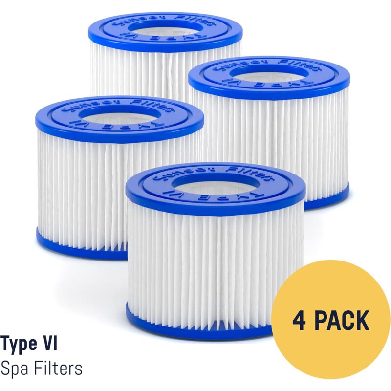 Whirlpool- und Spa-Filter-Ersatzkartusche – für Coleman SaluSpa-Filter, Bestway-Filter, Lay-Z Spa, Intex, S1-Filterersatz, Spa-Filterersatz (4er-Pack)