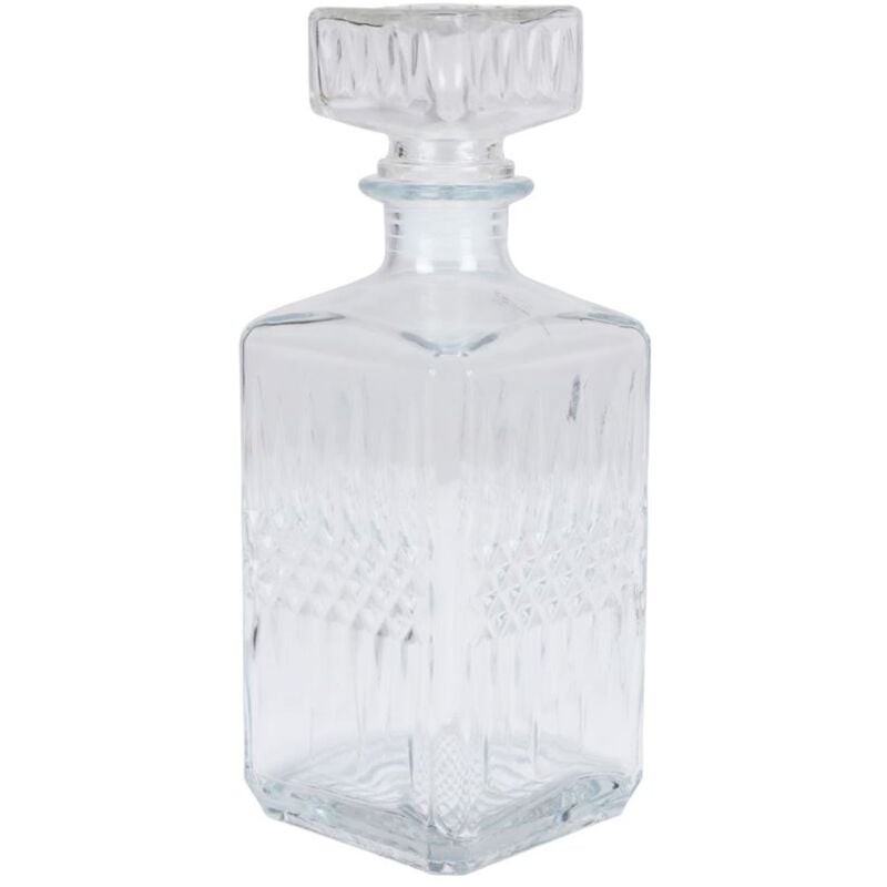 Whiskykaraffe aus Glas 850ml Whisky Whiskey Cognac Likör Karaffe Dekanter