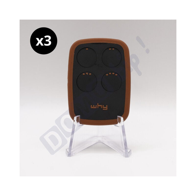 Why Evo noa - 3er-Set 4-Knopf-Fernbedienung Tabac Sauvage Multi-Frequenz und Universal für Automatiken - 280-868 MHz - Fixed Code und Rolling Code