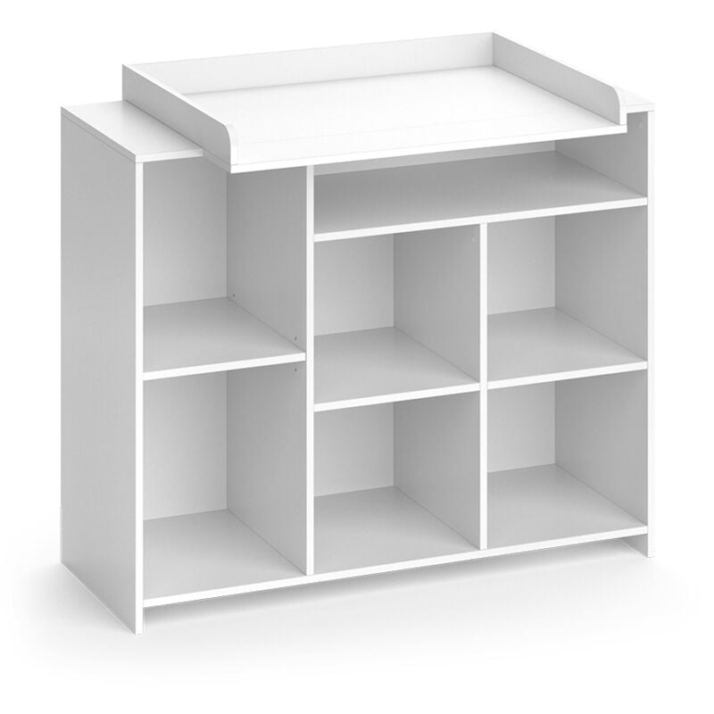 Vicco - Wickelkommode Oskar, Weiß, 113 x 100 cm mit offenen Regalen