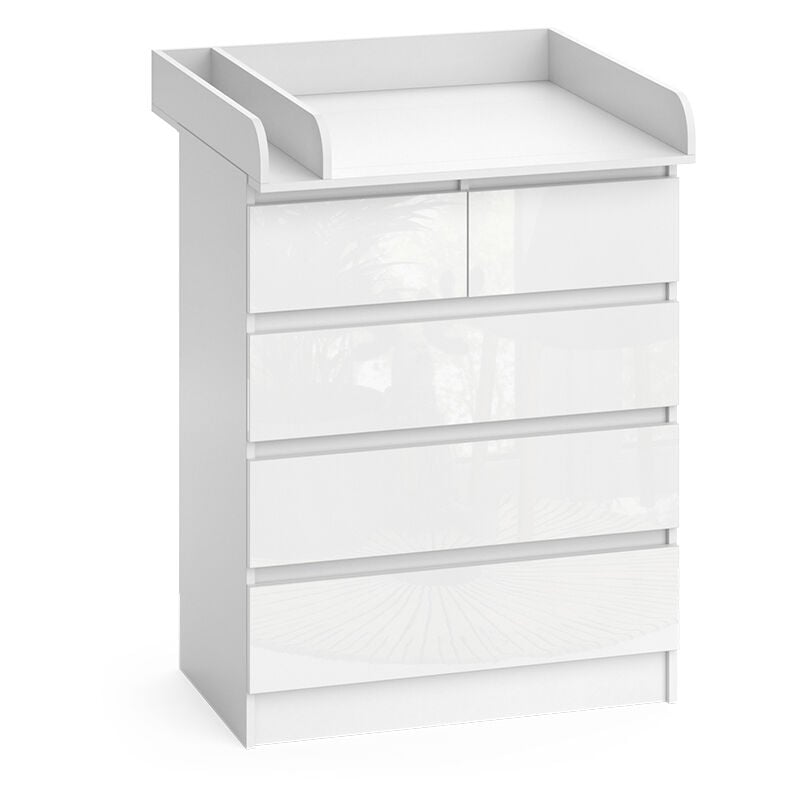 Vicco - Wickelkommode Emma, Weiß, 80 x 110.2 cm mit 5 Schubladen