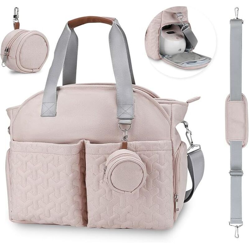 Wickeltaschen, multifunktionale Wickeltasche, wasserdichte Wickeltasche mit großem Fassungsvermögen, sämtliches Babyzubehör, Rosa