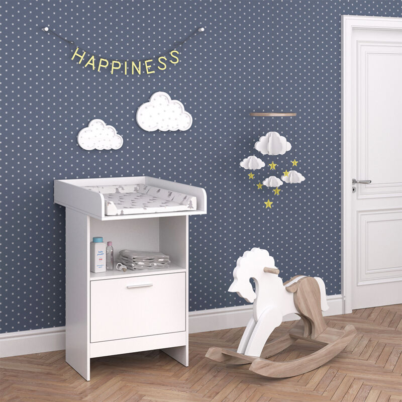 Wickelkommode Leo, Weiß, 60 x 103 cm mit Schublade, Vicco