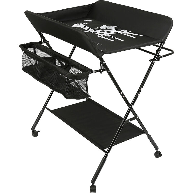 Skecten - Babypflegetisch Wickeltisch Wickelauflage Mulde Kommode Unterlage Wickeln Baby Kind klappbar Schwarz