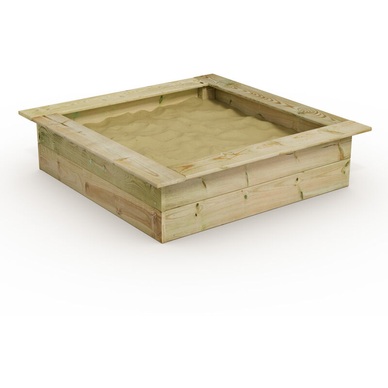 Wickey King Kong Sandkasten Sandkiste mit Sitzbank Garten Kinder Buddelkiste - 120 x 120 cm