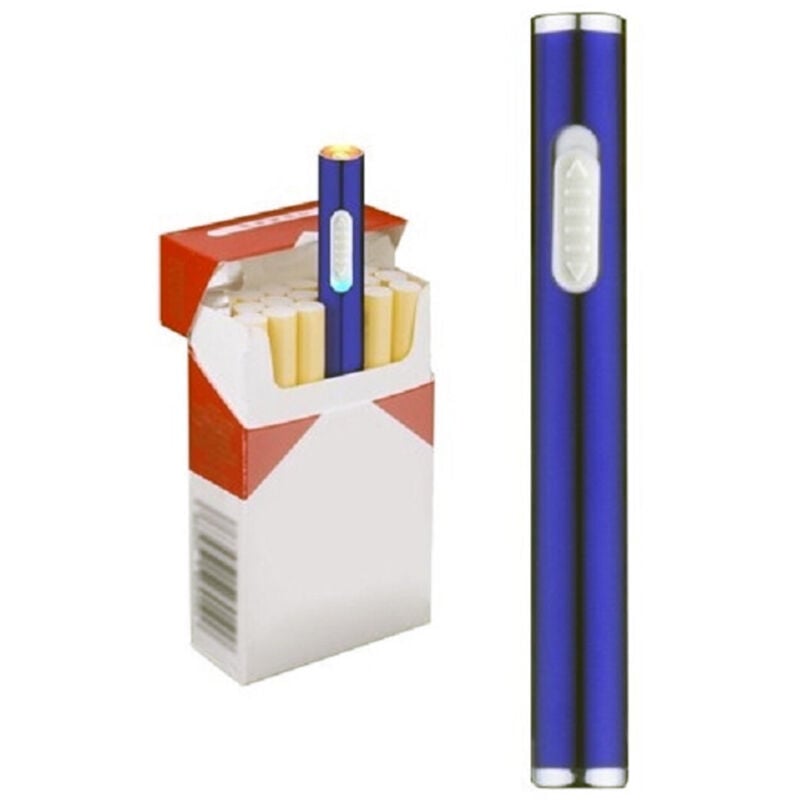 Trade Shop Traesio - Trade Shop - wiederaufladbares feuerzeug schlank kompakt winddicht usb flammenlos kein gas zigarette -