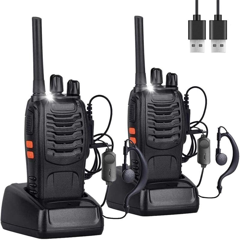 wiederaufladbare 16-Kanal-Walkie-Talkies mit großer Reichweite (1–3 km), professionelle PMR-Funkgeräte, ideal für Camping, Wandern und mehr.