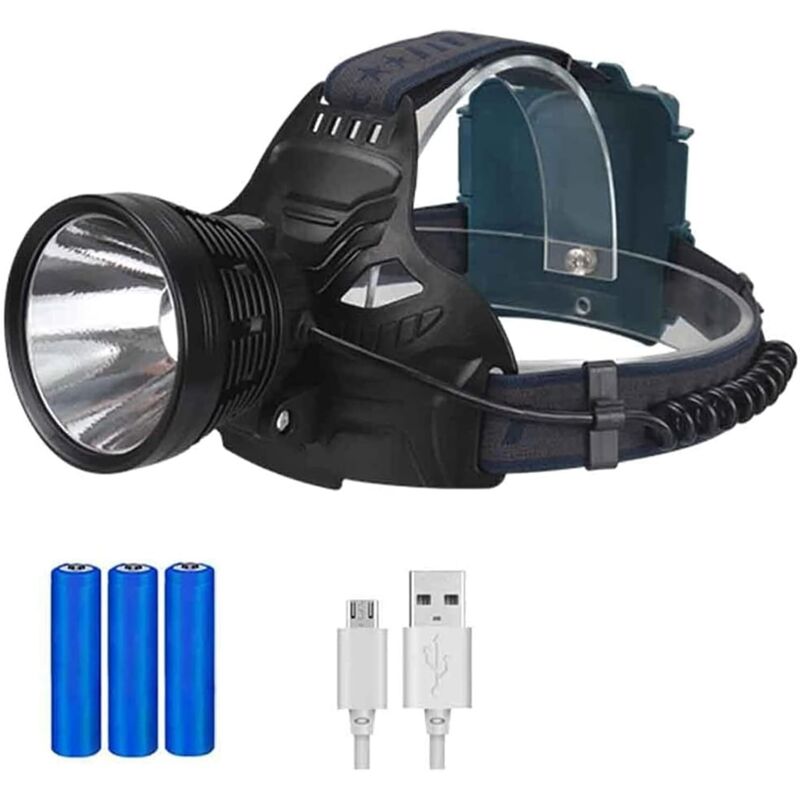 Wiederaufladbare LED-Stirnlampe für Erwachsene, IPX5 wasserdicht, USB-aufladbar, für Camping, Laufen und Jagen