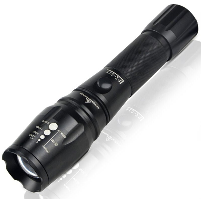 Wiederaufladbare LED-Taschenlampe, 1600 lm, ultrastarke LED-Taschenlampe, taktische Taschenlampe aus Aluminium, IPX6 wasserdicht, 5 Beleuchtungsmodi