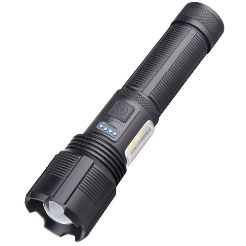 Wiederaufladbare LED-Taschenlampe, 2000 lm, ultrastarke LED-Taschenlampe, taktische Taschenlampe aus Aluminium, IPX4 wasserdicht, 5 Beleuchtungsmodi