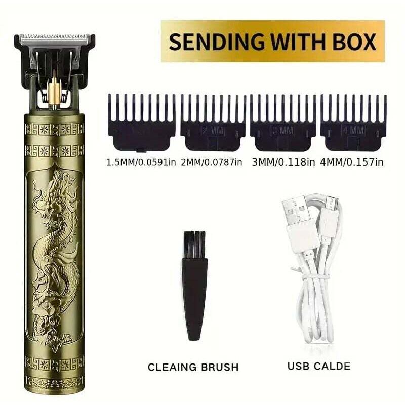 Wiederaufladbarer Herrenrasierer, elektrischer Retro-Trimmer für Erwachsene, elektrischer Drucktrimmer, USB-aufladbar, für Friseursalons, Barttrimmer